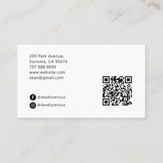 The Bartender Tarot Skeleton QR Visitekaartje (Achterkant)