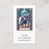 The Bartender Tarot Skeleton QR Visitekaartje (Voorkant)