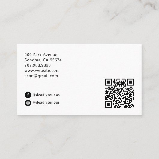 The Bartender Tarot Skeleton QR Visitekaartje (Achterkant)