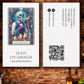 The Bartender Tarot Skeleton QR Visitekaartje