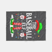 The Baseball Elf Funny Christmas Srt Lovers Xmas E Fleece Deken (Voorkant (Horizontaal))