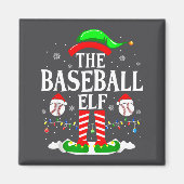 The Baseball Elf Funny Christmas Srt Lovers Xmas E Magneet (Voorkant)