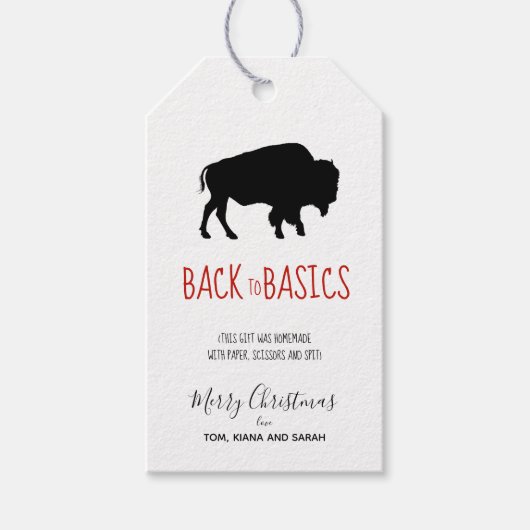 The Basics Black Buffalo Black & White Geruite ID6 Cadeaulabel (Voorkant)