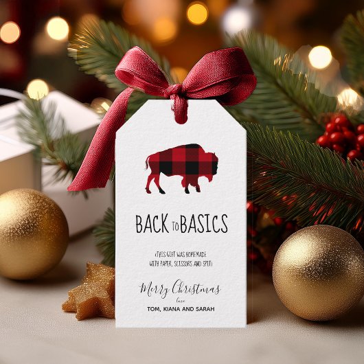 The Basics Buffalo Zwart en Rood Geruit ID602 Cadeaulabel