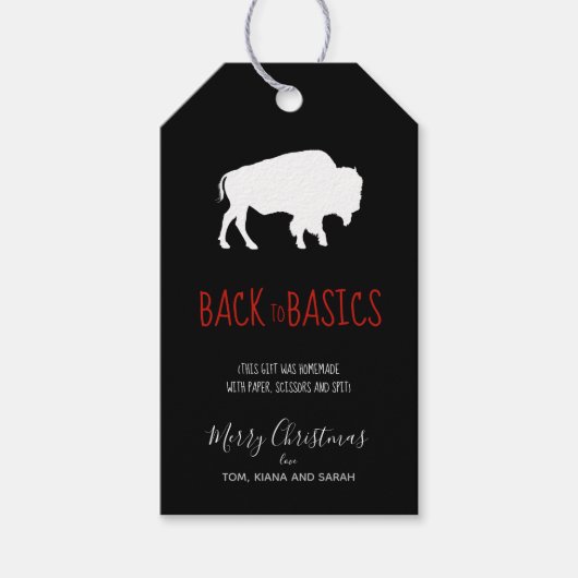 The Basics White Buffalo Zwart & Wit Geruit ID602 Cadeaulabel (Voorkant)