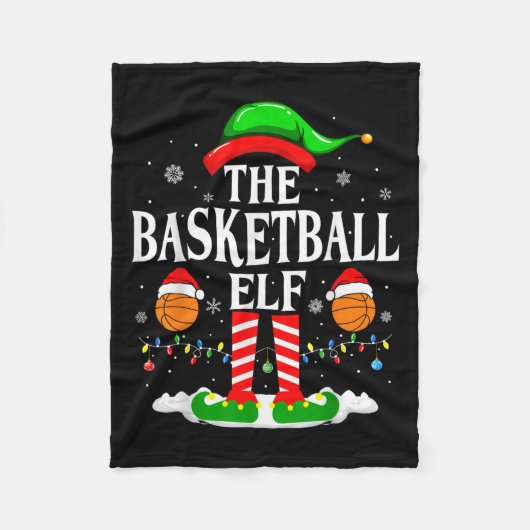 The Basketball Elf Bball Xmas Basketball Christmas Fleece Deken (Voorkant)