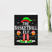 The Basketball Elf Bball Xmas Basketball Christmas Kaart (Voorkant)