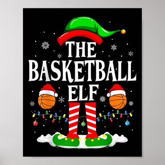 The Basketball Elf Bball Xmas Basketball Christmas Poster (Voorkant)