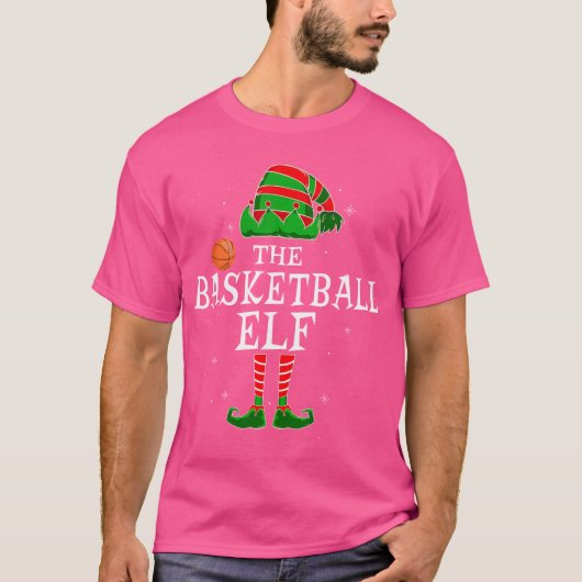 The Basketball Elf Group Matching Family Christmas T-shirt (Voorkant)