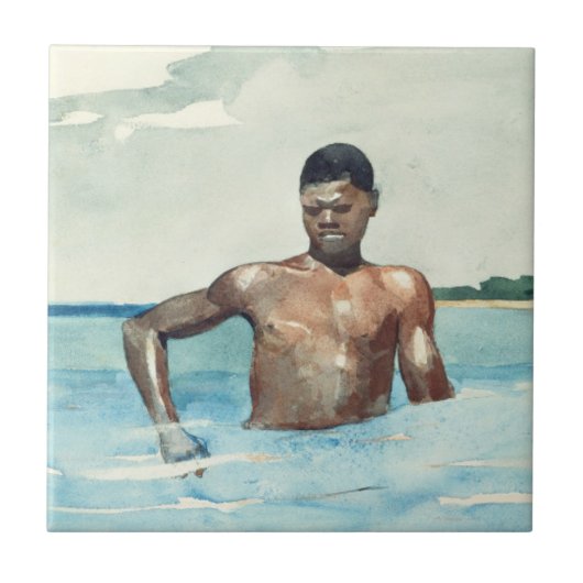 The Bather, 1899 Tegeltje (Voorkant)