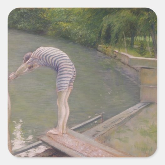 The Bather, of The Diver, 1877 Vierkante Sticker (Voorkant)