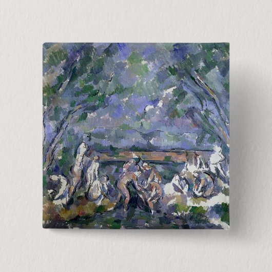 The Bathers, 1902-06 Vierkante Button 5,1 Cm (Voorkant)