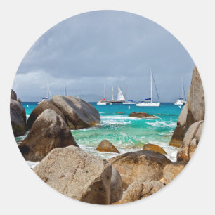 The Baths, Virgin Gorda, Britse Maagdeneilanden Ronde Sticker