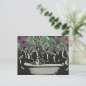 The Bathtub Viewers Bubbles and Roses Collage Briefkaart (Staand voorkant)
