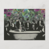 The Bathtub Viewers Bubbles and Roses Collage Briefkaart (Voorkant)