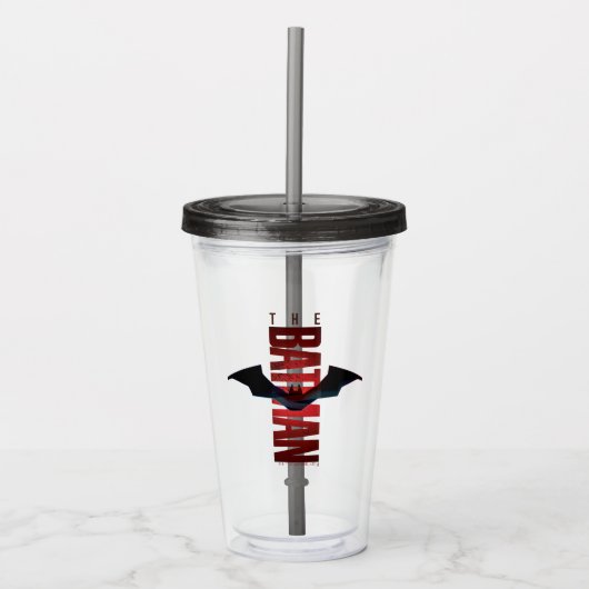 The Batman Vertical Logo Acryl Drinkbeker (Voorkant)