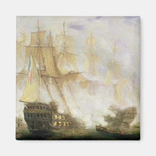 The Battle of Trafalgar, c.1841 (olie op canvas) Magneet