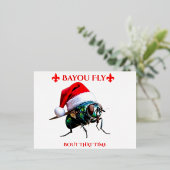 The Bayou Fly says Happy Holidays  Folie Feestdagen Briefkaart (Staand Voorkant)