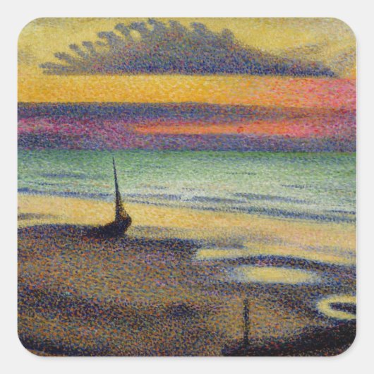The Beach at Heist, 1891-92 Vierkante Sticker (Voorkant)