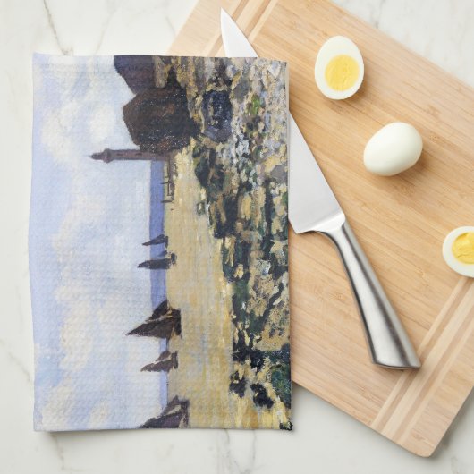 The Beach at Honfleur, 1865 Claude Monet Theedoek (Quarter Fold)