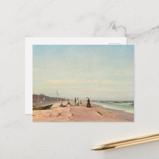 The Beach at Long Branch, New Jersey Briefkaart (Voorkant / Achterkant in situ)