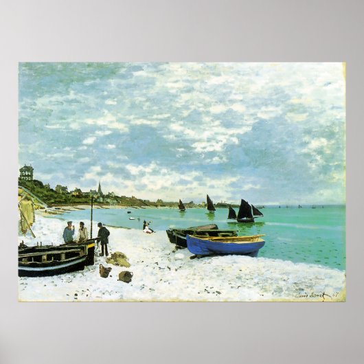 The Beach at Sainte-Adresse Claude Monet Poster (Voorkant)