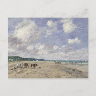 The Beach at Tourgeville, 1893 Briefkaart