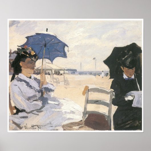 The Beach at Trouville, 1870 Claude Monet Poster (Voorkant)