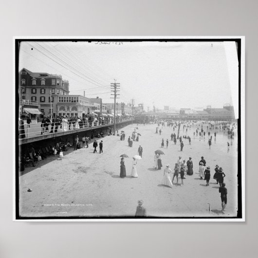 The Beach, Atlantic City, New Jersey, c1905 Poster (Voorkant)
