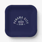 The Beach Club Deep Blue gepersonaliseerde bestemm Papieren Bordje (Voorkant)