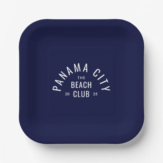 The Beach Club Deep Blue gepersonaliseerde bestemm Papieren Bordje (Voorkant)