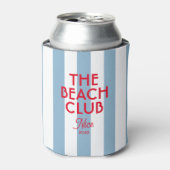 The Beach Club Franse rode blauwe Cabana Stripe Blikjeskoeler (Blikje Voorkant)