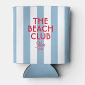 The Beach Club Franse rode blauwe Cabana Stripe Blikjeskoeler (Voorkant)