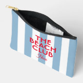 The Beach Club Franse rode blauwe Cabana Stripe Etui (Open)