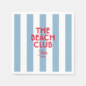 The Beach Club Franse rode blauwe Cabana Stripe Servet (Voorkant)