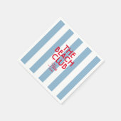 The Beach Club Franse rode blauwe Cabana Stripe Servet (Hoek)