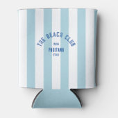 The Beach Club Green Crest Blue Cabana Stripe Blikjeskoeler (Voorkant)