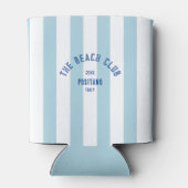 The Beach Club Green Crest Blue Cabana Stripe Blikjeskoeler (Achterkant)