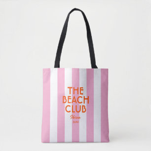 The Beach Club Ibiza Roze Cabana Streep Tote Tas