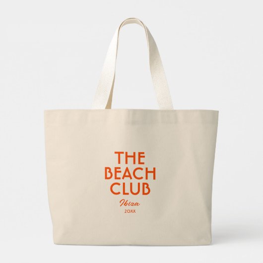 The Beach Club Ibiza Vibrant Sinaasappel Custom Grote Tote Bag