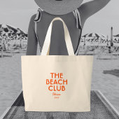 The Beach Club Ibiza Vibrant Sinaasappel Custom Grote Tote Bag