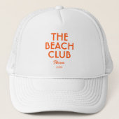 The Beach Club Ibiza Vibrant Sinaasappel Custom Trucker Pet (Voorkant)