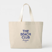 The Beach Club Sorrento Levendig Blauw Custom Grote Tote Bag (Achterkant)