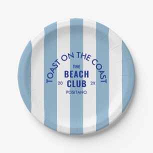 The Beach Club Toast Op De Kust Blauwe Streep Papieren Bordje