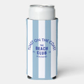 The Beach Club toast op de kust Blue Stripe Seltzer Blikjeskoeler (Seltzer Voorkant)