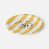 The Beach Club Toast Op De Kust Gele Streep Papieren Bordje (Gekanteld)