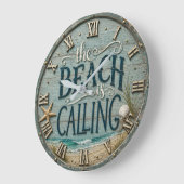 The Beach Is Calling Rustic Beach House Ocean Grote Klok (Hoek)