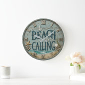 The Beach Is Calling Rustic Beach House Ocean Grote Klok (Huis)