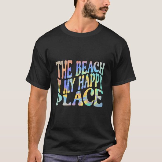 The Beach Is My Happy Place Fun Summer Beach T-shirt (Voorkant)