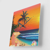 THE BEACH SUNSET VIERKANTE KLOK (Hoek)